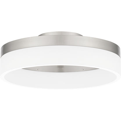 Quoizel Cohen Flush Mount, Brushed Nickel/White Acrylic - PCOH1608BN