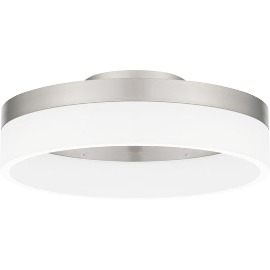 Quoizel Cohen Flush Mount, Brushed Nickel/White Acrylic - PCOH1608BN