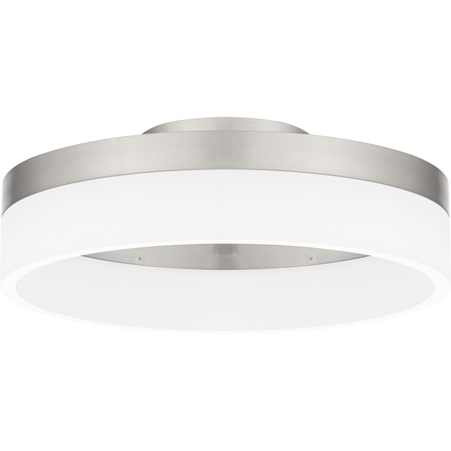 Quoizel Cohen Flush Mount, Brushed Nickel/White Acrylic