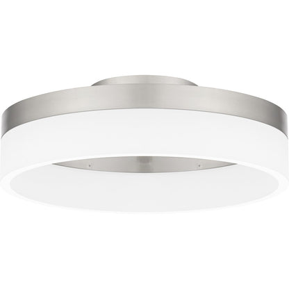 Quoizel Cohen Flush Mount, Brushed Nickel/White Acrylic