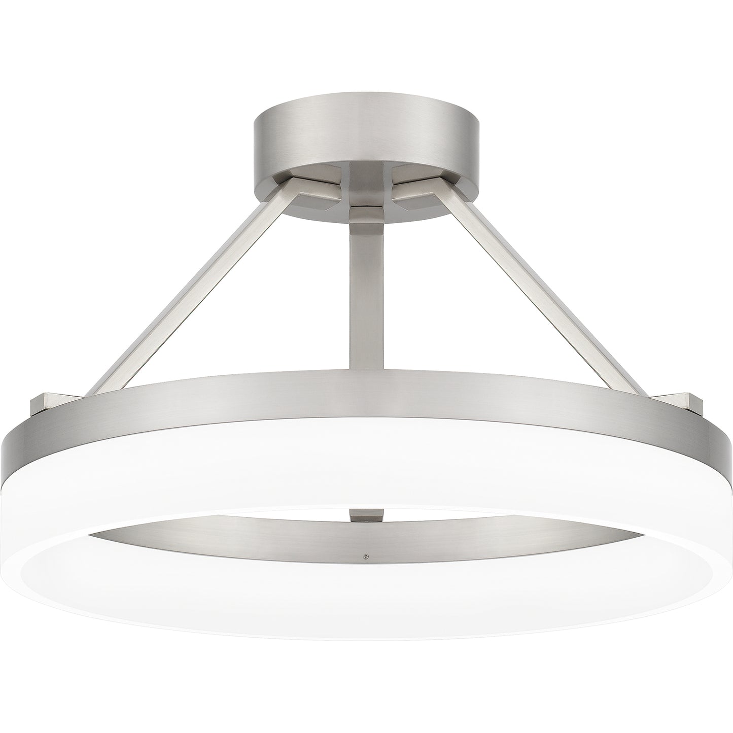 Quoizel Cohen Semi-Flush Mount, Brushed Nickel/White Acrylic - PCOH1716BN