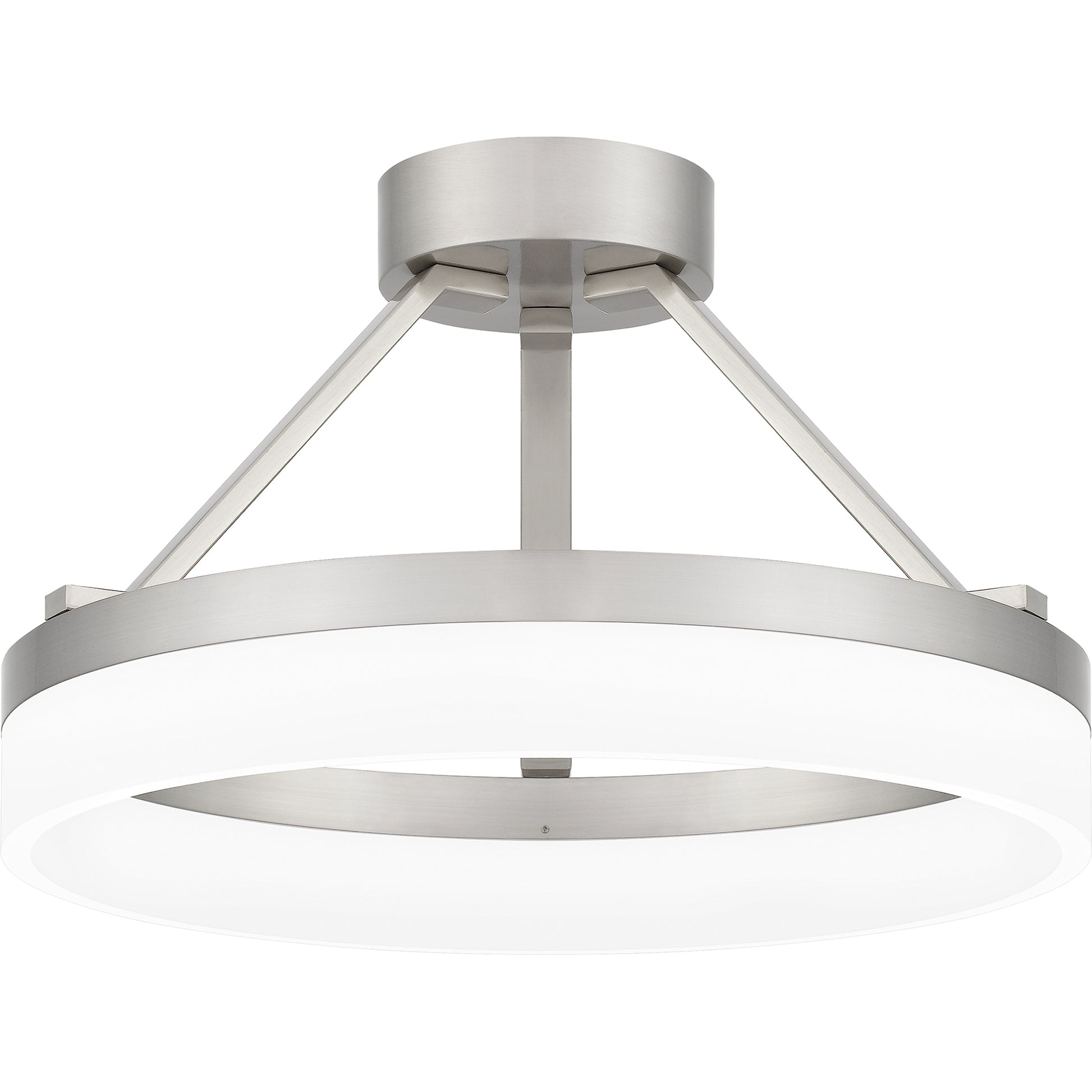 Quoizel Cohen Semi-Flush Mount, Brushed Nickel/White Acrylic - PCOH1716BN