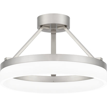 Quoizel Cohen Semi-Flush Mount, Brushed Nickel/White Acrylic - PCOH1716BN