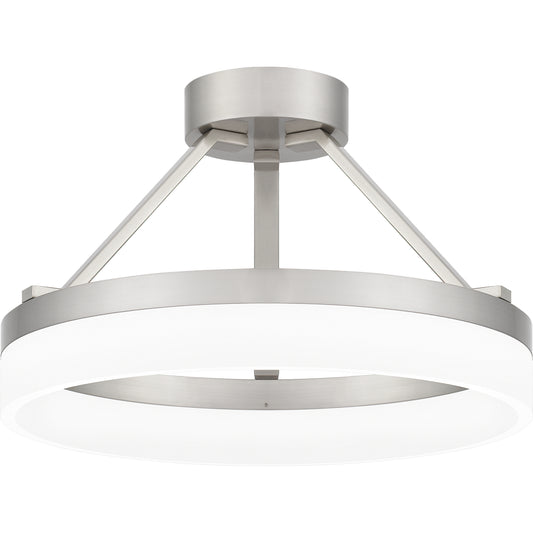 Quoizel Cohen Semi-Flush Mount, Brushed Nickel/White Acrylic - PCOH1716BN