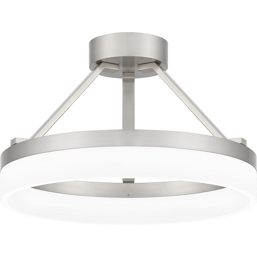 Quoizel Cohen Semi-Flush Mount, Brushed Nickel/White Acrylic