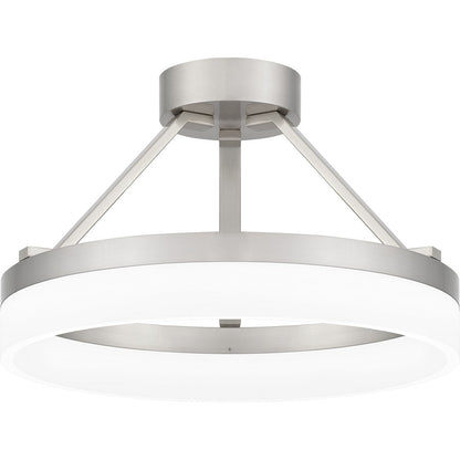 Quoizel Cohen Semi-Flush Mount, Brushed Nickel/White Acrylic