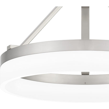 Quoizel Cohen Semi-Flush Mount, Brushed Nickel/White Acrylic