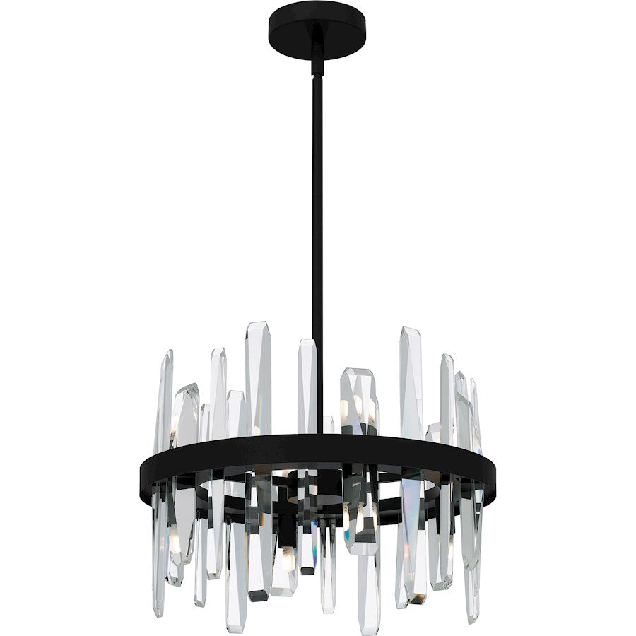 Quoizel Regal 8 Light Pendant, Matte Black/Clear - PCRGL2816MBK