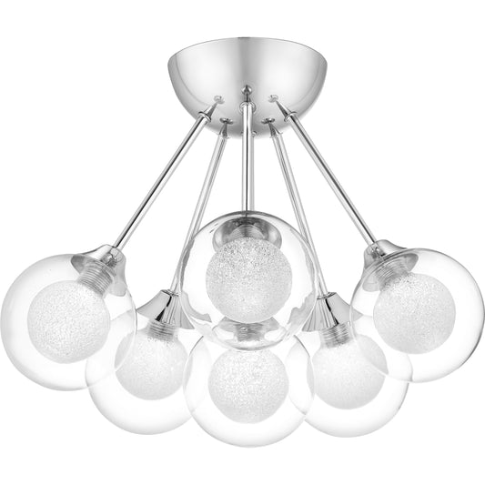 Quoizel Spellbound 6 Light Semi-Flush Mount, Polished Chrome