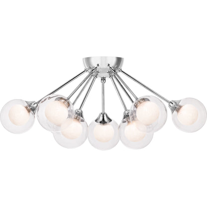 Quoizel 9 Light Platinum Spellbound Semi-Flush, Polished Chrome