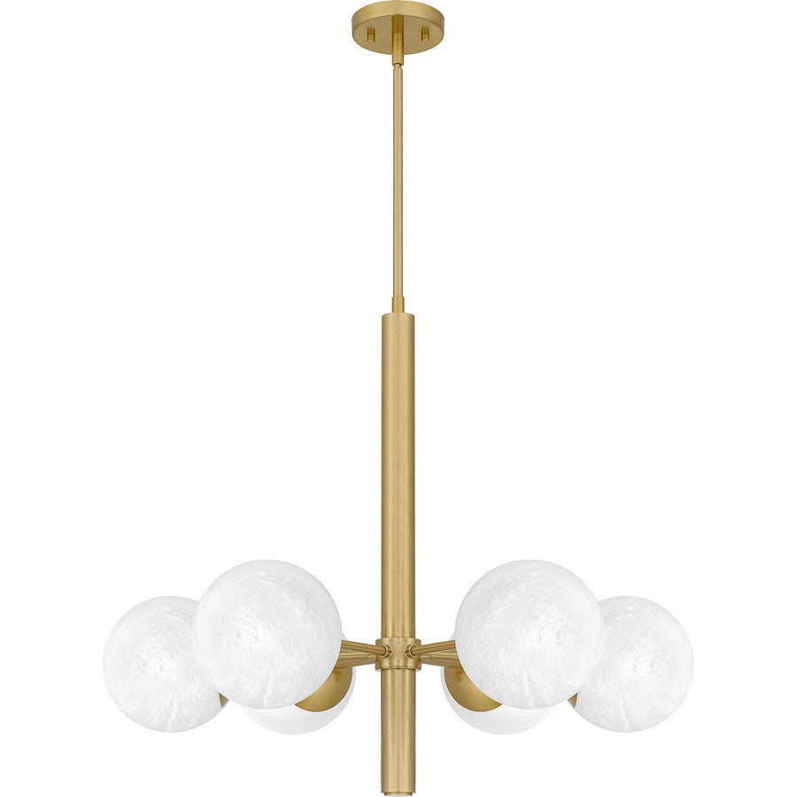 Quoizel Solei 6 Light Chandelier, Aged Brass/Cloud - PCSEI5028AB