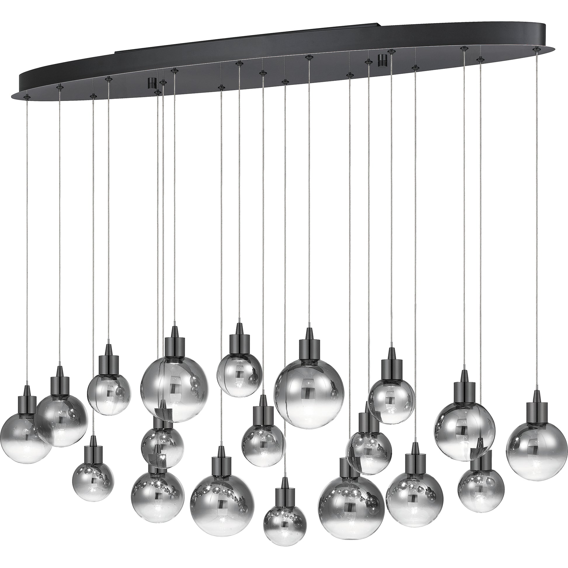 Quoizel Shadow Linear LED Light Chandelier, Black Chrome/Smoke - PCSH1941BCH