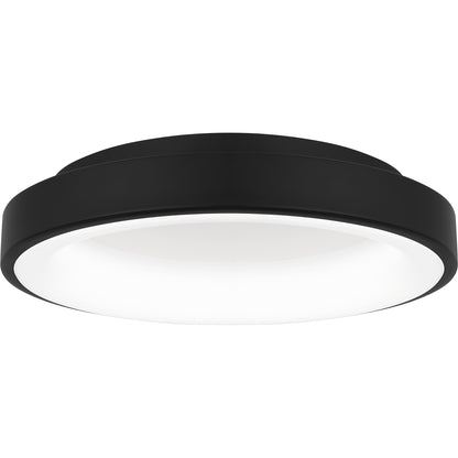 Quoizel Stanton Flush Mount, Matte Black/White Acrylic - PCSTA1613MBK