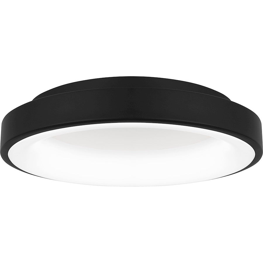 Quoizel Stanton Flush Mount, Matte Black/White Acrylic