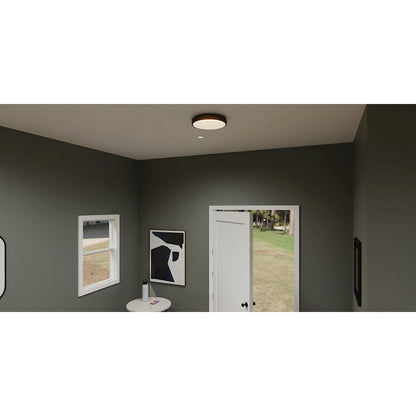 Quoizel Stanton Flush Mount, Matte Black/White Acrylic