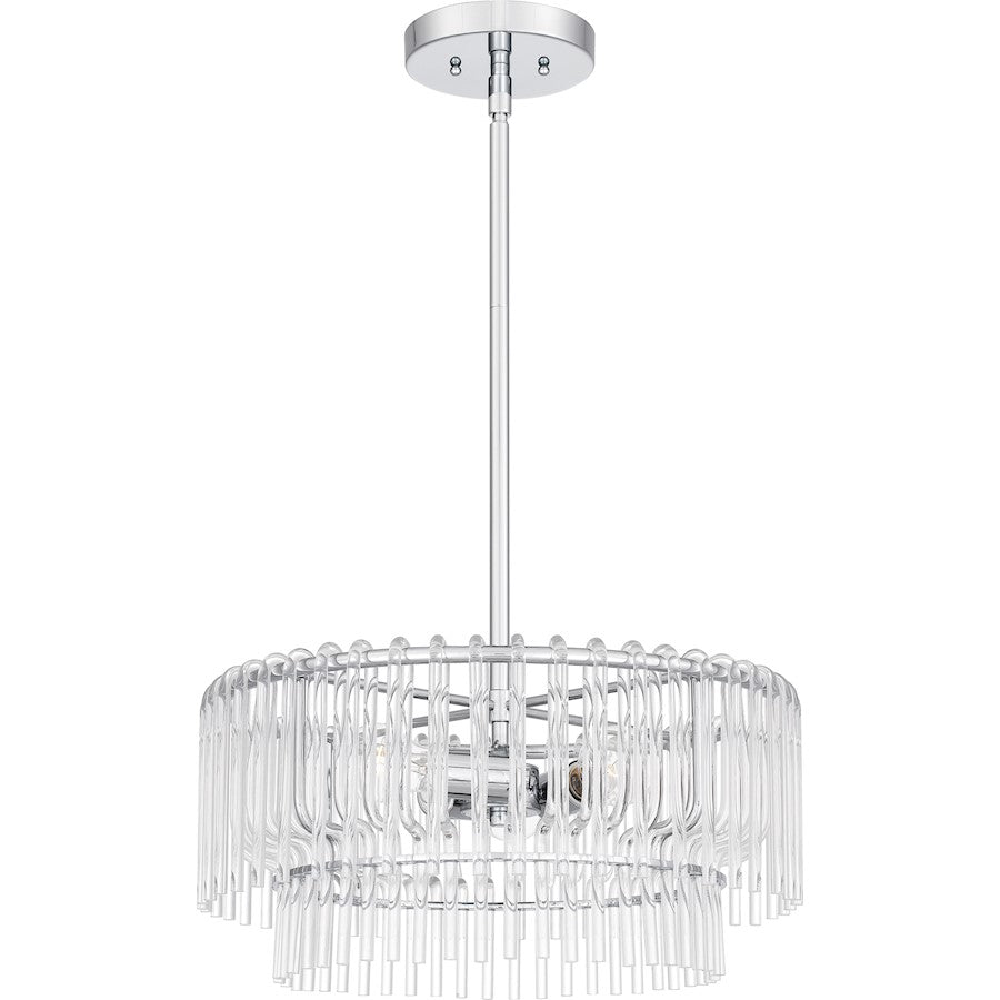 Quoizel Tayshia 3 Light Pendant, Polished Chrome/Clear - PCTAY2818C