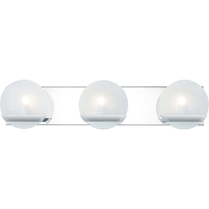 3 Light Bathroom Vanity Light, Polished Chrome