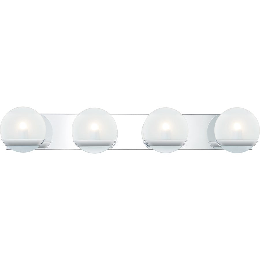 4 Light Bathroom Vanity Light, Polished Chrome