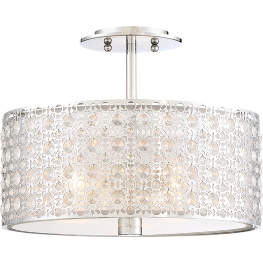 Quoizel Platinum Collection Verity Semi-Flush Mount, 3 Light, Polished Chrome