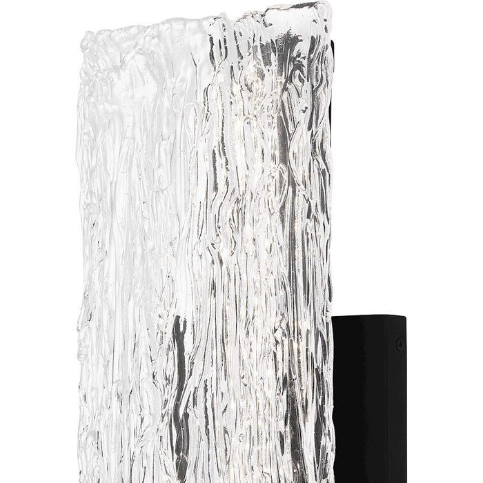 Quoizel Winter Wall Sconce, Matte Black/Clear Textured