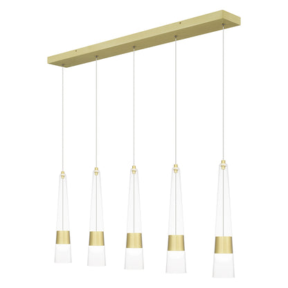 Quoizel Zia Chandelier, Satin Gold/Clear - PCZIA539SD