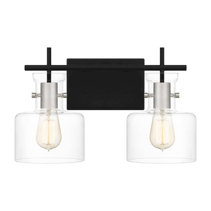 2 Light Bathroom Vanity Light, Matte Black