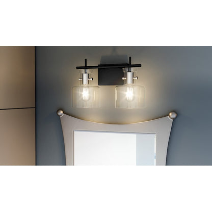 2 Light Bathroom Vanity Light, Matte Black