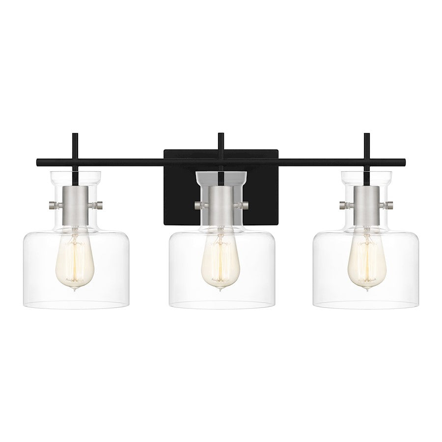 3 Light Bathroom Vanity Light, Matte Black