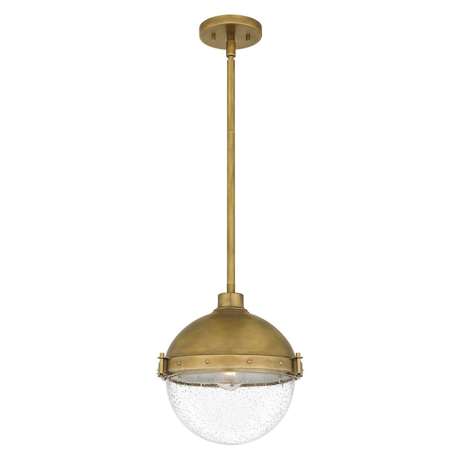 1 Light Mini Pendant, Weathered Brass