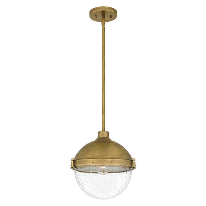 1 Light Mini Pendant, Weathered Brass