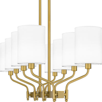 Quoizel Parkington 8 Light Island Light, Aged Brass/White