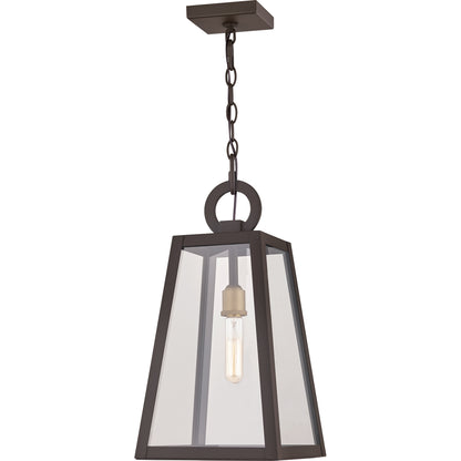 Quoizel Poplar Point 1 Light Mini Pendant, Old Bronze/Clear - PPT1510OZ