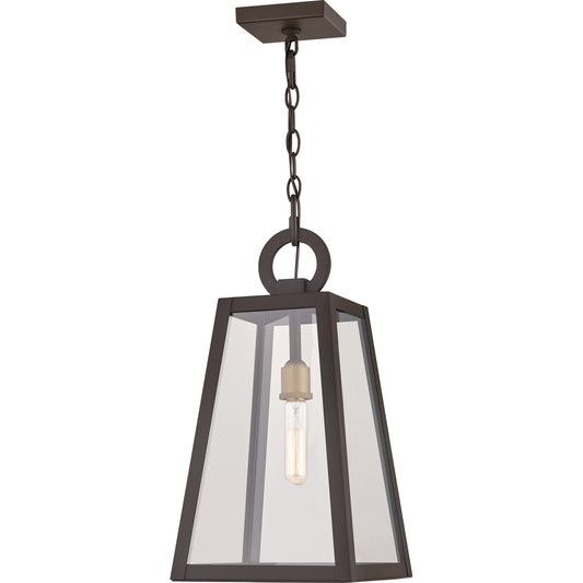 Quoizel Poplar Point 1 Light Mini Pendant, Old Bronze/Clear - PPT1510OZ