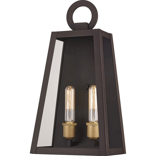 Quoizel Poplar Point 2 Light Outdoor Wall Lantern, Old Bronze - PPT8410OZ