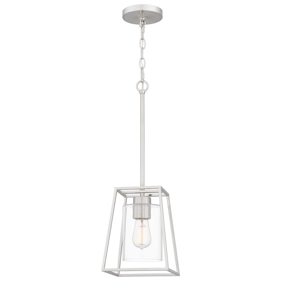 1 Light Mini Pendant, Brushed Nickel