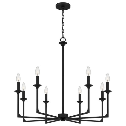 Quoizel Prescott 8 Light Chandelier, Matte Black - PRC5032MBK