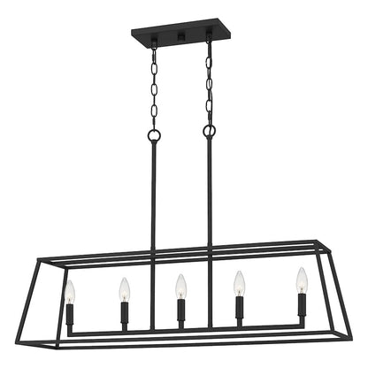 Quoizel Prescott 5 Lights Island Light, Matte Black - PRC536MBK