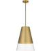 Quoizel Peregrine 1 Light Mini Pendant, Brushed Gold/Clear Glass - PRG1514BRG