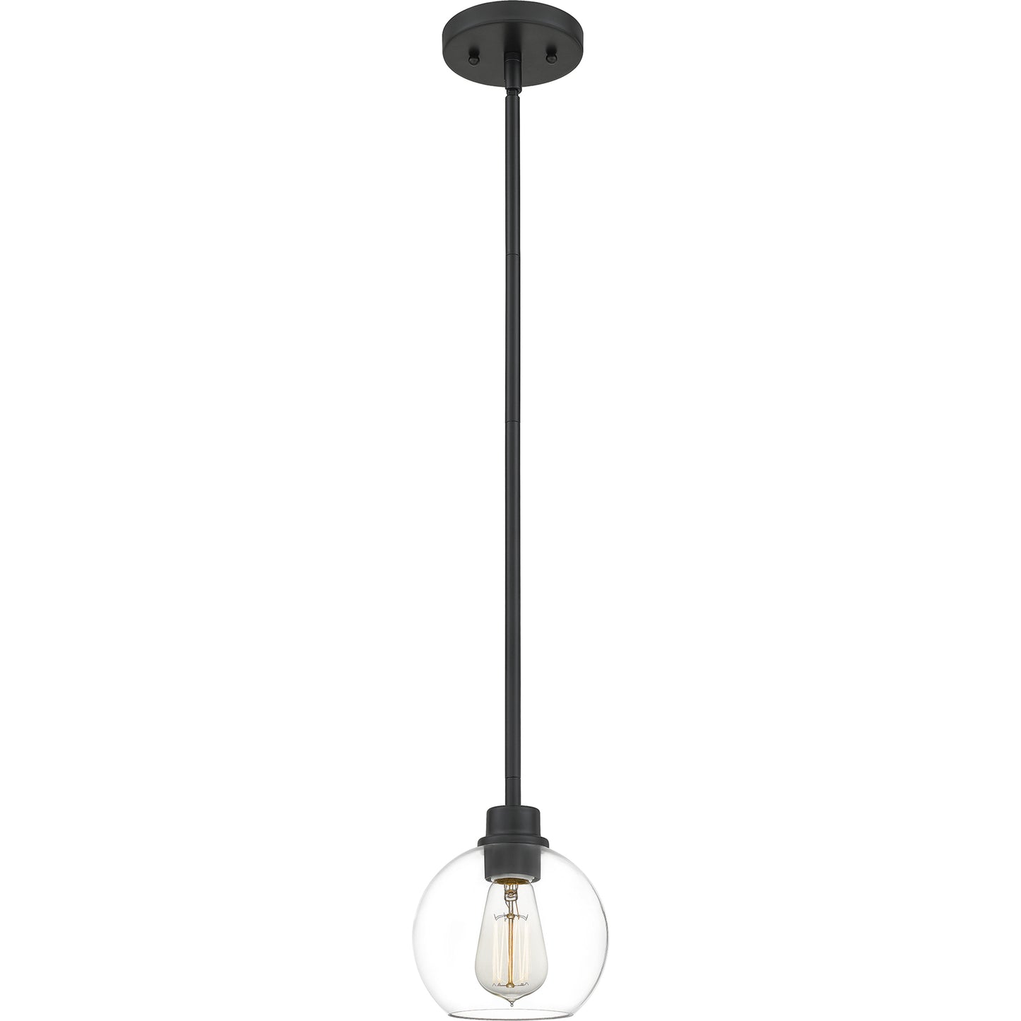 Quoizel Pruitt 1 Light Mini Pendant, Brushed Nickel/Clear - PRUC1507BN