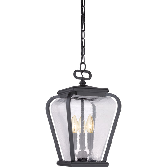 Quoizel Province 3 Light Mini Pendant, Mystic Black/Clear Seeded - PRV1509K