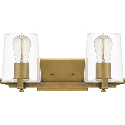 Quoizel Perry 2 Light Bath Vanity, Weathered Brass - PRY8616WS