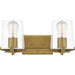Quoizel Perry 2 Light Bath Vanity, Weathered Brass - PRY8616WS