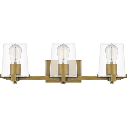 Quoizel Perry 3 Light Bath Vanity, Weathered Brass - PRY8624WS