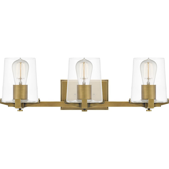 Quoizel Perry 3 Light Bath Vanity, Weathered Brass - PRY8624WS