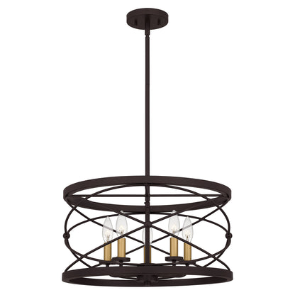 Quoizel Potts 5 Light Pendant, Palladian Bronze - PTT2819PN