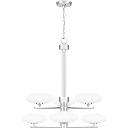 Quoizel Chenal 6 Light Chandelier, Polished Chrome/Opal Etched - QCH5577C