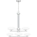 Quoizel Chenal 6 Light Chandelier, Polished Chrome/Opal Etched - QCH5577C