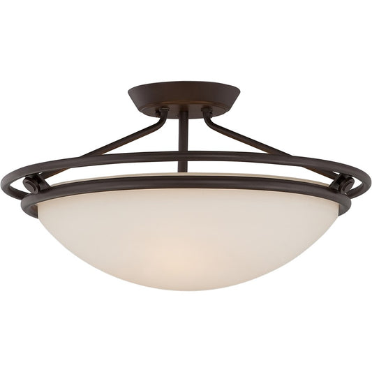 Quoizel 3 Light Quoizel Fixture Semi-Flush Mount, Western Bronze