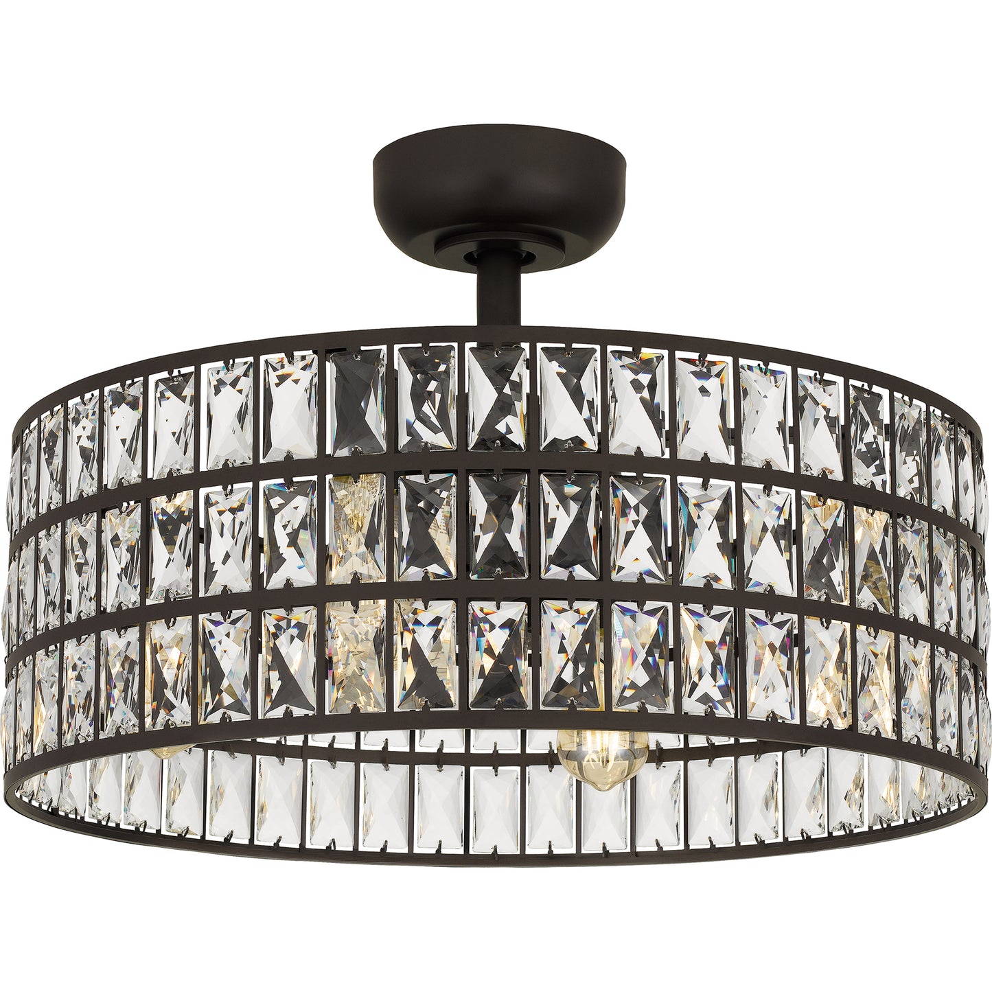 Quoizel Coffman 4 Light Fan Light, Polished Nickel/Clear Crystal - QFA4046PK