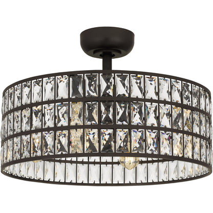 Quoizel Coffman 4 Light Fan Light, Polished Nickel/Clear Crystal - QFA4046PK